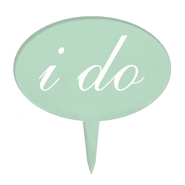 " i do"  Cake Pick in Mint Green (Front)