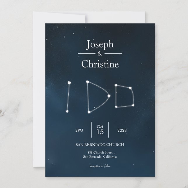 I DO Constellation Wedding Invitation (Front)