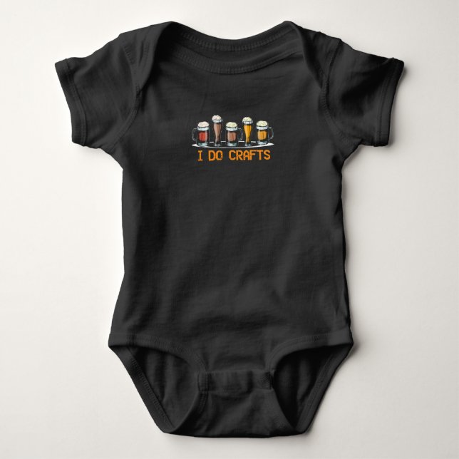 I do crafts, beer, vintage, brewing baby bodysuit (Front)