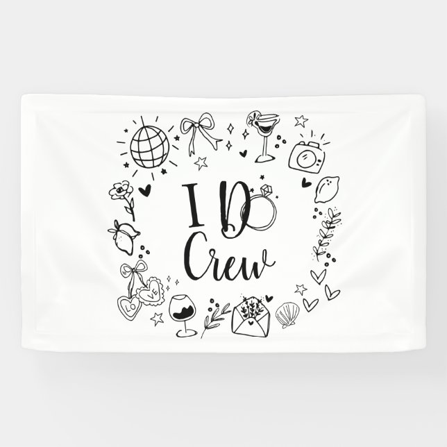 I Do Crew Bachelorette Party Banner (Horizontal)
