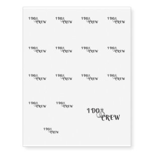 I Do Crew Bachelorette Party Gear Temporary Tattoos