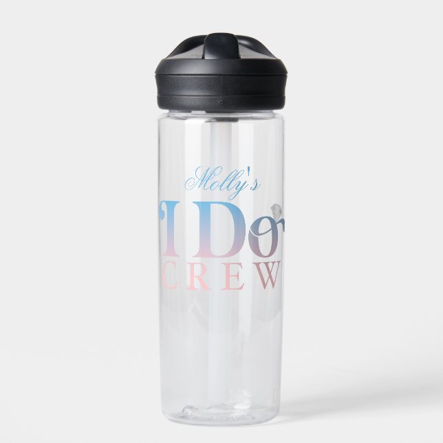 I Do Crew - Custom Wedding Party Design  Water Bottle (Front)