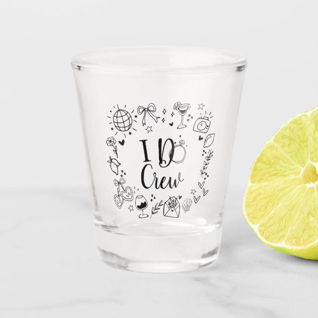 I Do Crew Shot Glass Bachelorette Party Favor (Front)