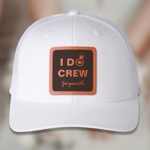 I DO CREW Wedding Ring Custom Bridesmaid Name Leather Patch Hat