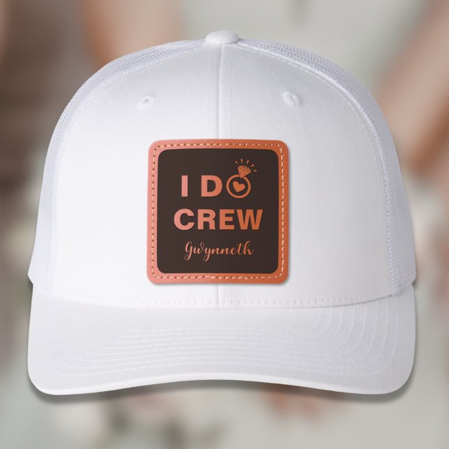 I DO CREW Wedding Ring Custom Bridesmaid Name Leather Patch Hat (Creator Uploaded)