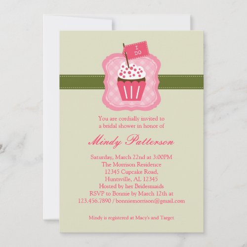 â€œI Doâ€ Cupcake Bridal Shower Invitation