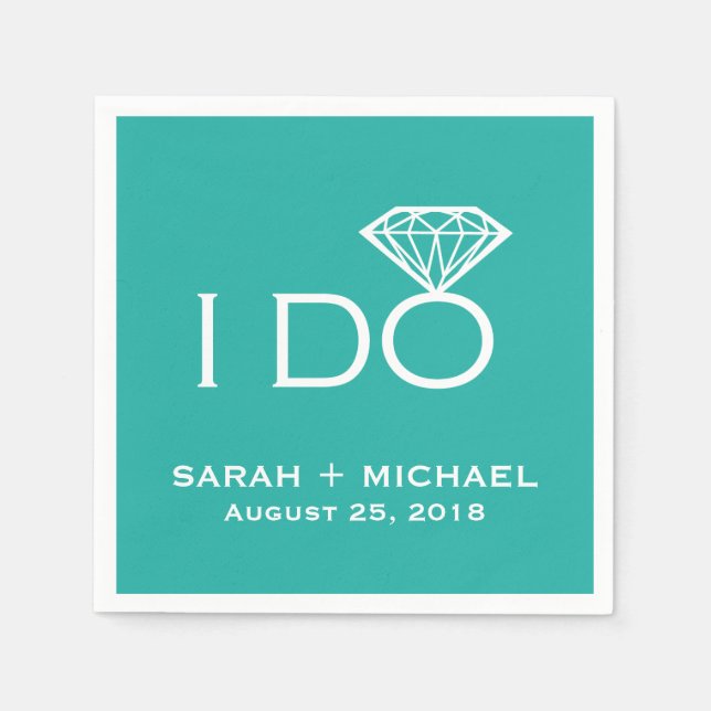 I Do Diamond | Wedding Paper Napkins (Front)