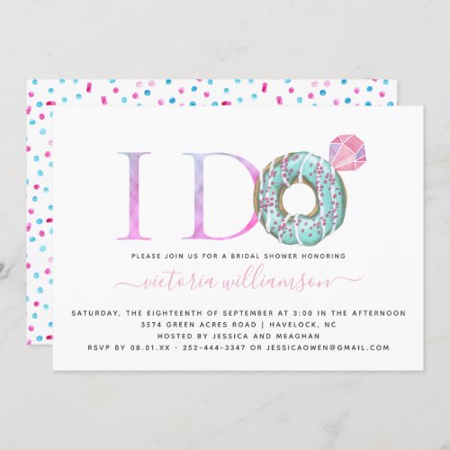 I Do  Donut Themed Bridal Shower Invitation