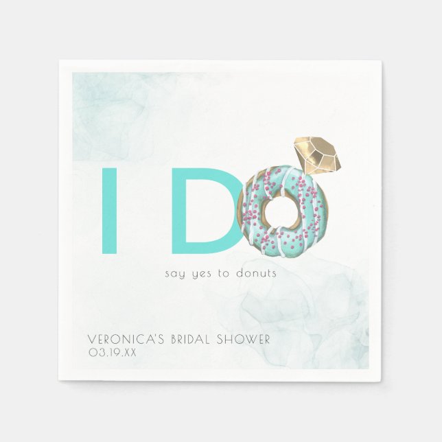 I Do | Donut Themed Bridal Shower Personalized Napkins (Front)