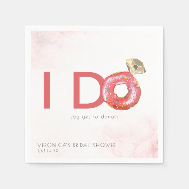 I Do | Donut Themed Bridal Shower Personalized Napkins (Front)