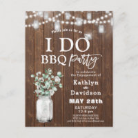 I DO Engagement Elegant Eucalyptus Greenery BBQ