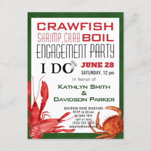 I DO Engagement Seafood Party Invitation Postcard