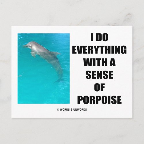 I Do Everything With A Sense Of Porpoise Purpose Postcard