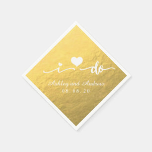 I Do Gold Glamor Wedding Paper Napkin