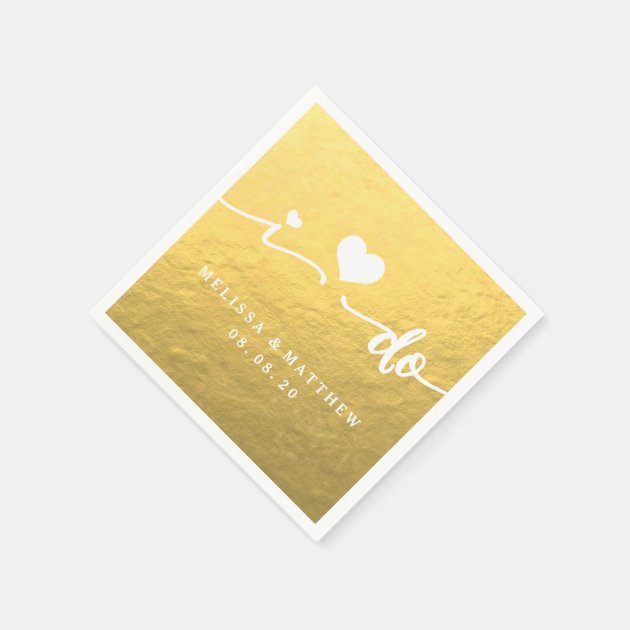 I Do Gold Glamor Wedding Paper Napkin