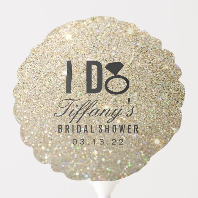 I DO Gold Glitter Bridal Shower Balloon (Front)