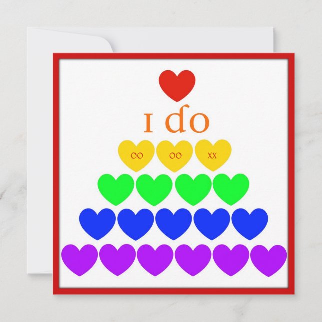 I Do Hearts Invitation (Front)