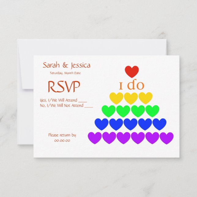 I Do Hearts RSVP Card (Front)