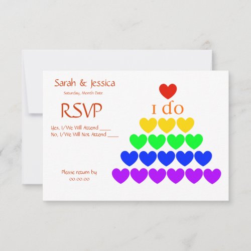 I Do Hearts RSVP Card