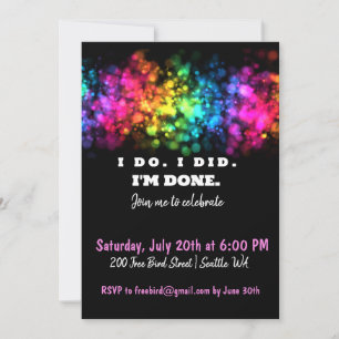 I Do. I Did. I'm Done, Funny and Colorful Divorce Invitation