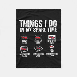 I Do In My Spare Time Car Mechanic Fathers Day Men Fleece Blanket