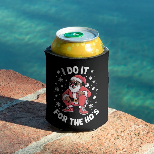I Do It For The Hos African Santa American Xmas  Can Cooler (In Situ Pool)
