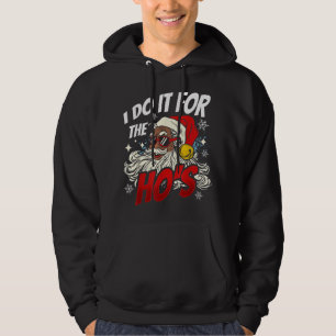 I Do It For The Hos Black Christmas Santa Men Hoodie