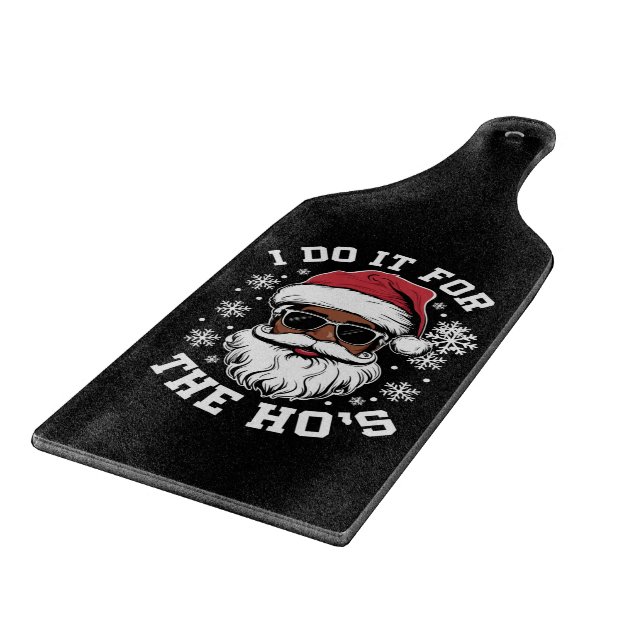I Do It For The Hos Christmas African Santa  Cutting Board (Corner)