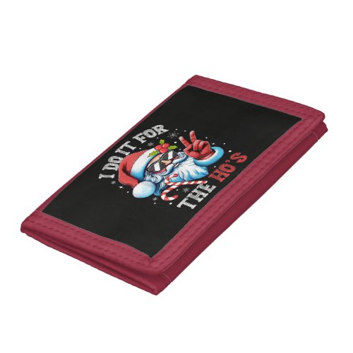 I Do It For The Ho's Funny Christmas Santa Trifold Wallet