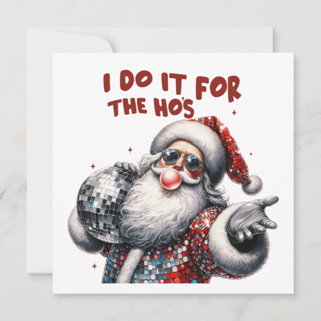 I Do It for the Ho's, Retro Santa Invitation (Front)
