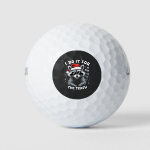 I Do It for the Trash Funny Christmas Raccoon Golf Balls