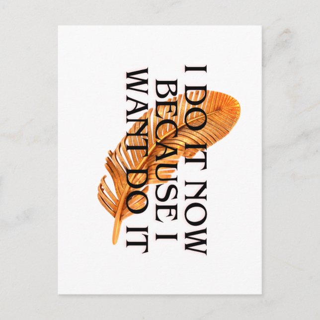 I Do It now Because I want do it  now,motivation  Postcard (Front)