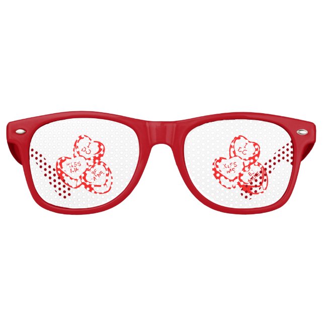 I Do Kiss Me Be Mine Valentine's Day Party Retro Sunglasses (Front)