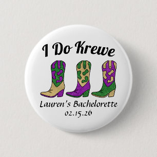 I Do Krewe Mardi Gras Bachelorette Button