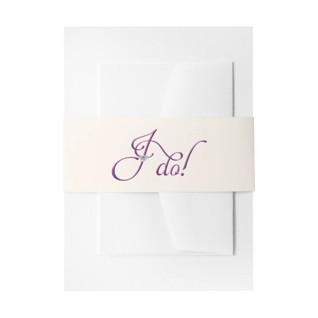 I Do lilac Invitation Belly Band (Front Example)