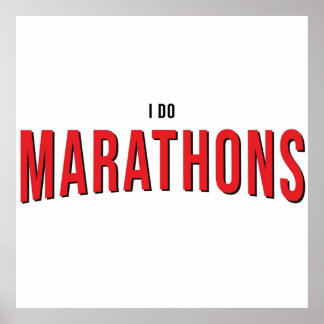 I Do Marathons V2 Funny Binge Watching Poster