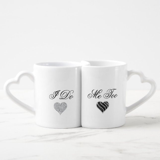 I Do. Me Too Heart Mugs Mug Set (Front Nesting)