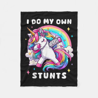 I Do My Own Stunts Broken Arm Injury Rainbow Dabbi Fleece Blanket