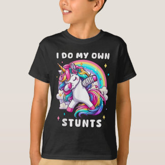 I Do My Own Stunts Broken Arm Injury Rainbow Dabbi T-Shirt