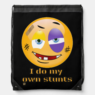 "I DO MY OWN STUNTS " funny Drawstring Bag