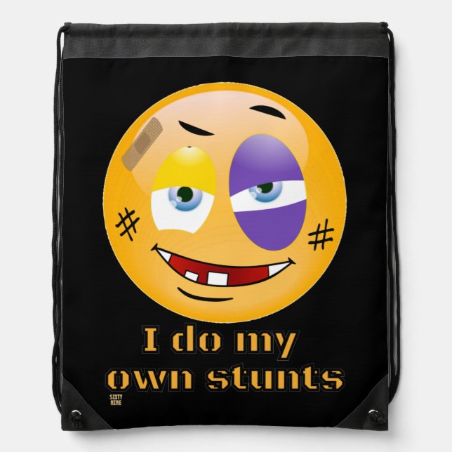"I DO MY OWN STUNTS " funny       Drawstring Bag (Front)