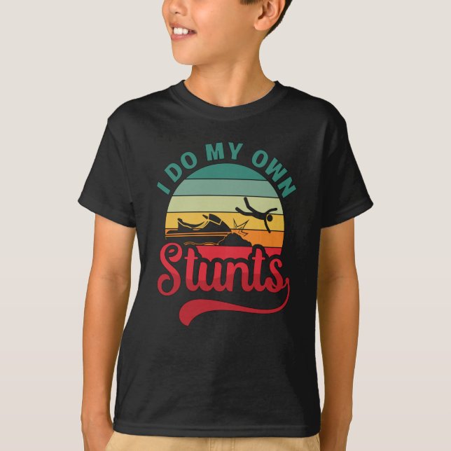 I Do My Own Stunts Jet Ski Retro Jet Skiing Jetski T-Shirt (Front)