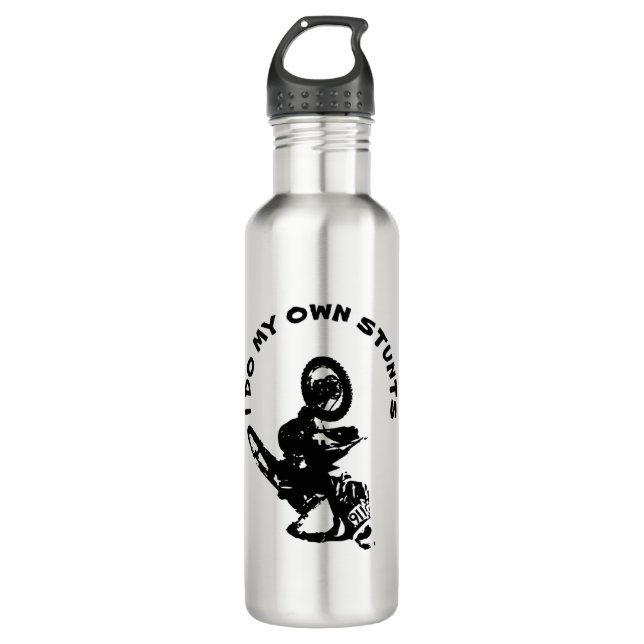 I DO MY OWN STUNTS MOTOCROSS BIKE 116 STAINLESS STEEL WATER BOTTLE (Front)