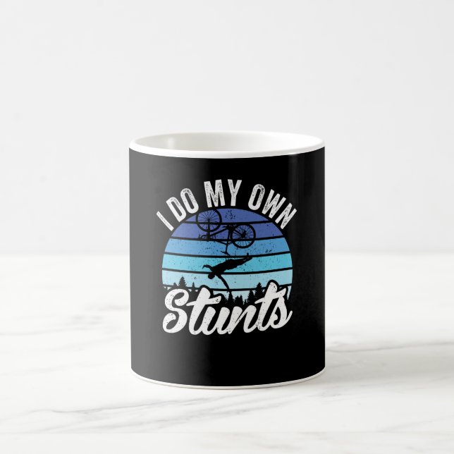 I Do My Own Stunts Mountain Bike Coffee Mug (Center)