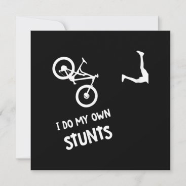 I Do My Own Stunts Mountain Bike Funny MTB Thank You Card