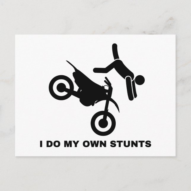 I Do My Own Stunts Postcard (Front)