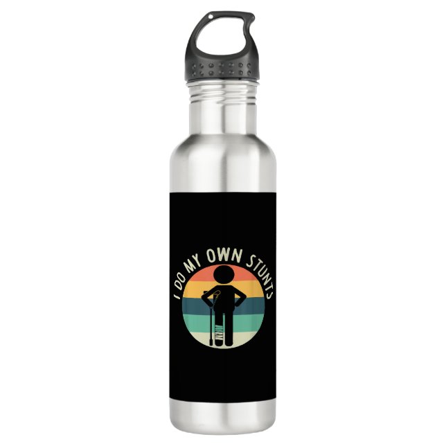 i do my own stunts stainless steel water bottle (Front)