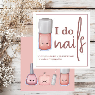 I do nails square business card