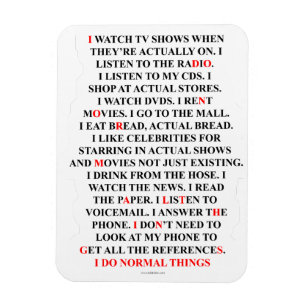 I Do Normal Things Funny List Magnet