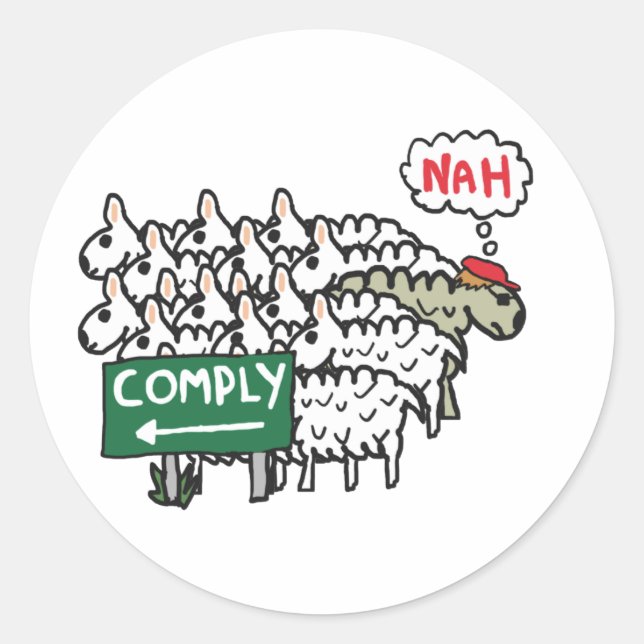 I Do Not Comply Classic Round Sticker (Front)